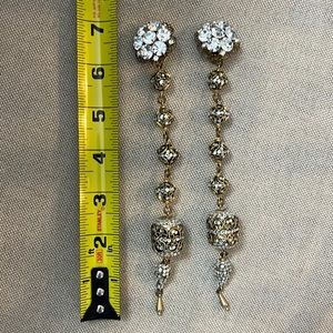 Costume diamond clip on earrings